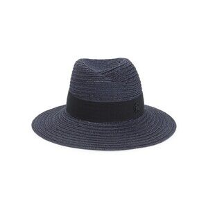 Maison Michel Woven Fedora Hat With Textured Finish And Signature Emblem - NWT